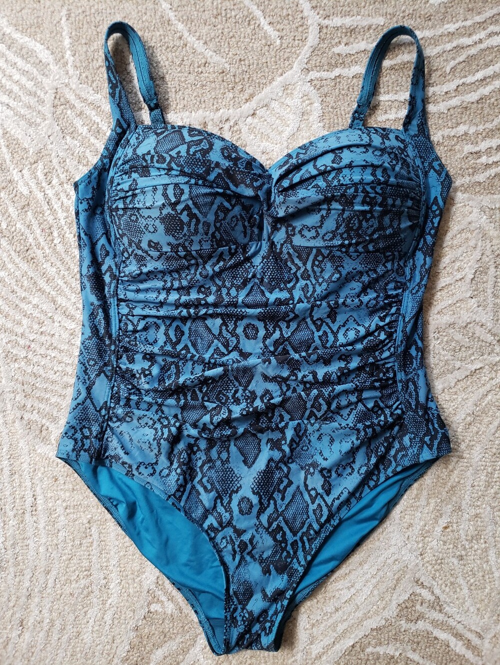 Niptuck Swim Blue & Black Print One piece Swimsuit Sz.16
